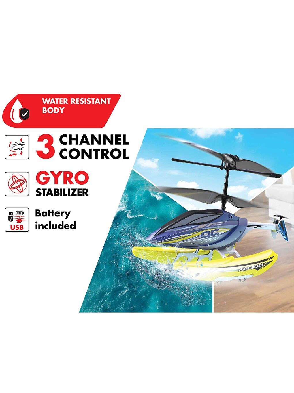 Silverlit Mavi Aqua Blaze Kumandalı Helikopter 84795 - 3