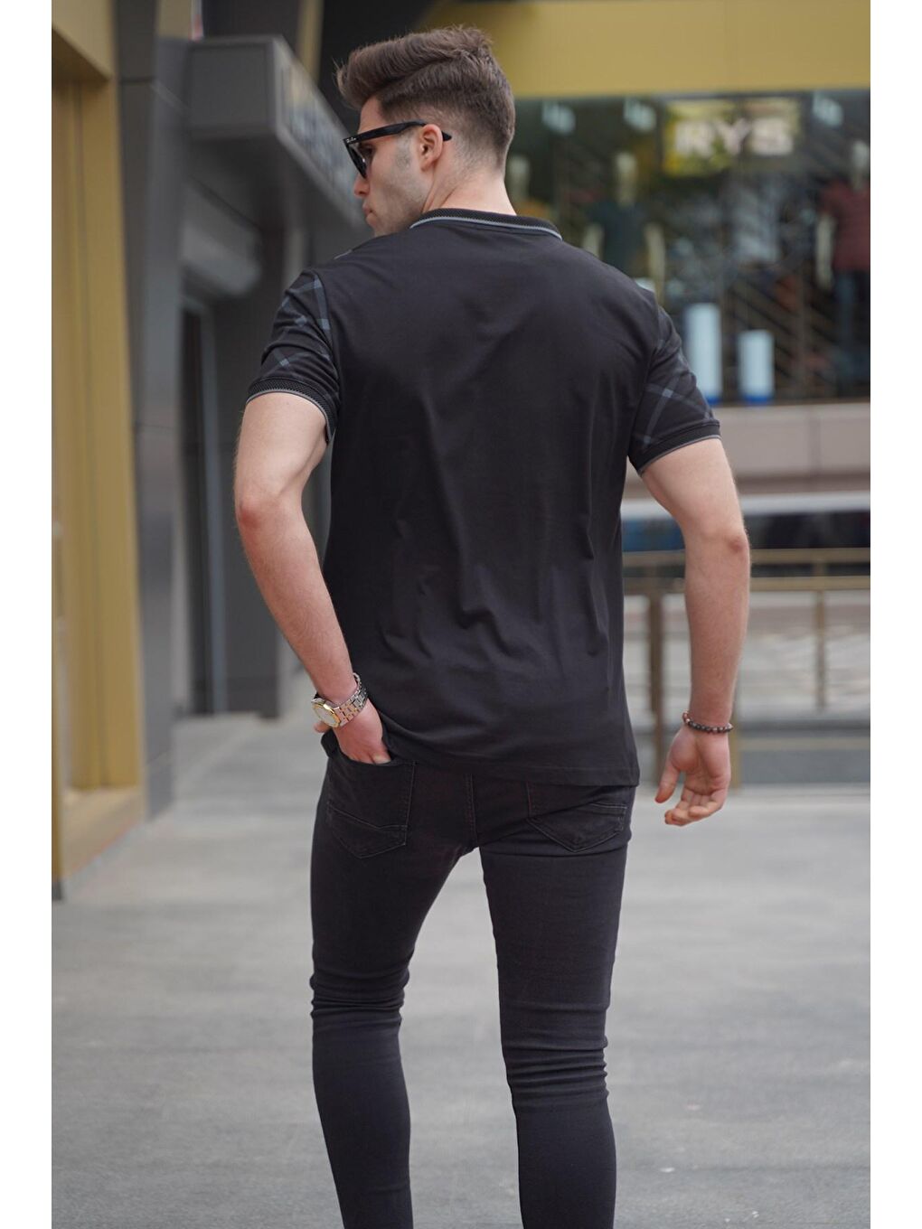 Siyah Düğmeli Erkek Polo Yaka Tişört 5867-1