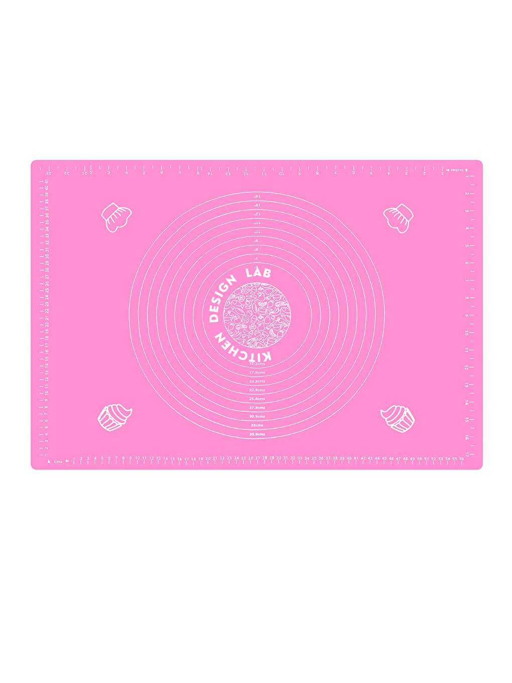 Pembe Ölçülü Hamur Açma Matı 45x65 cm ve Hamur Kesici Kazıyıcı Spatula-2