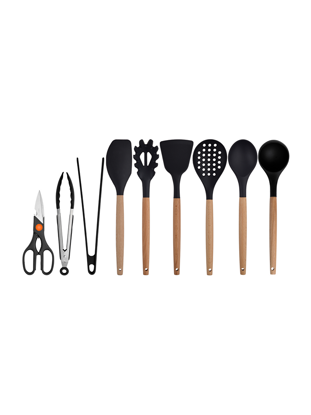 Siyah Bambu Silikon Servis Seti 9'lu-1