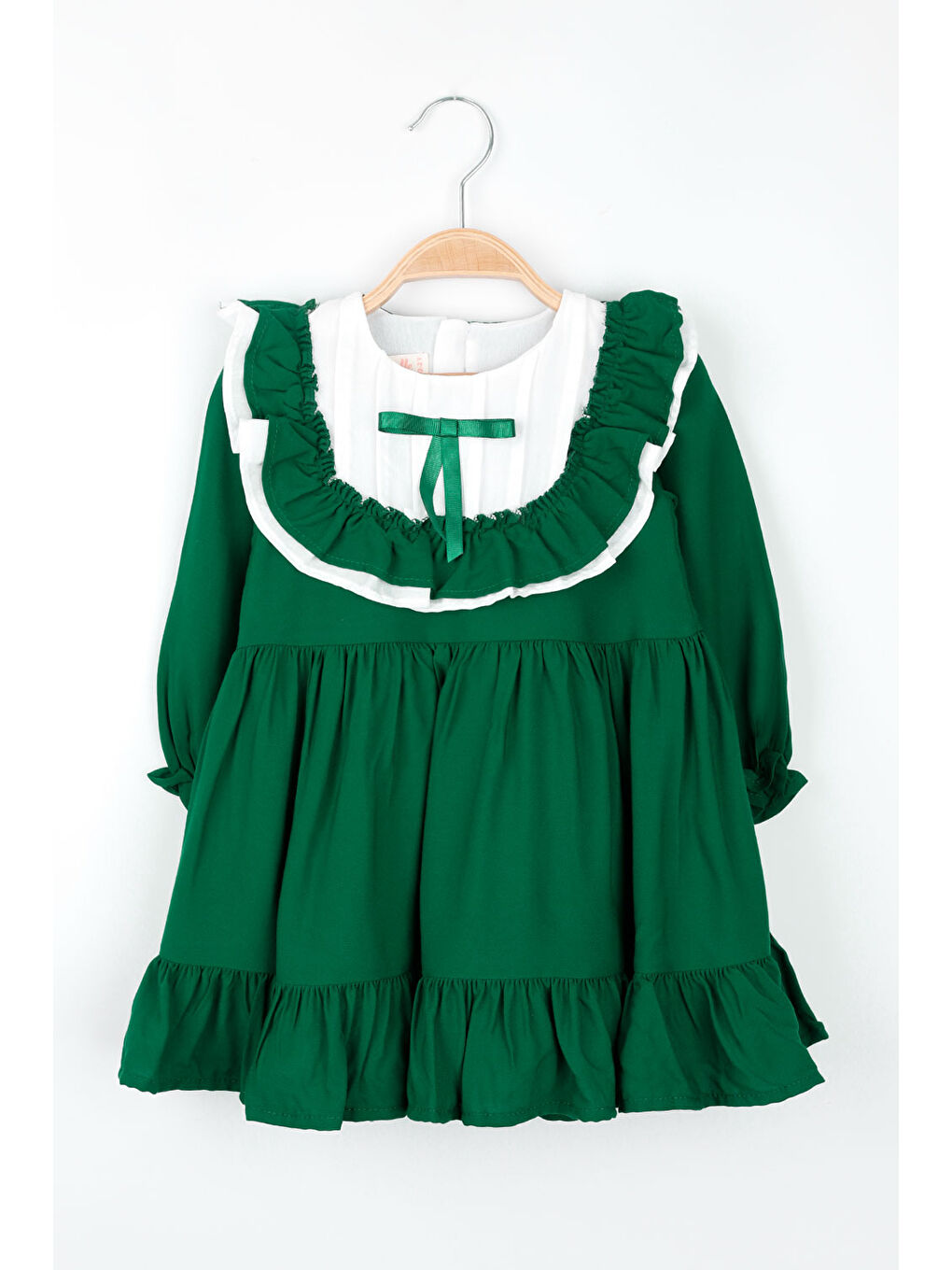 Yeşil Vintage Kız Çocuk Elbise - Silvia-1