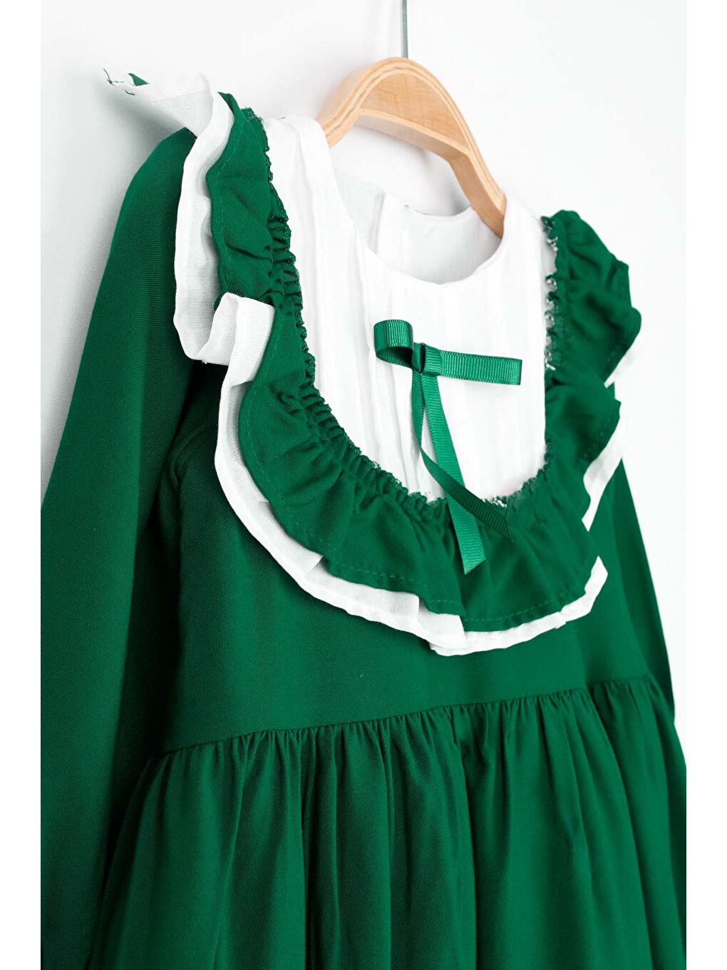 Yeşil Vintage Kız Çocuk Elbise - Silvia-3