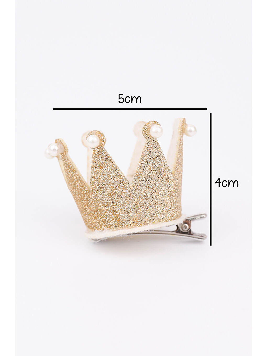 Sarı Altın İnci Detaylı Kraliçe Kız Çocuk Klips Toka-2