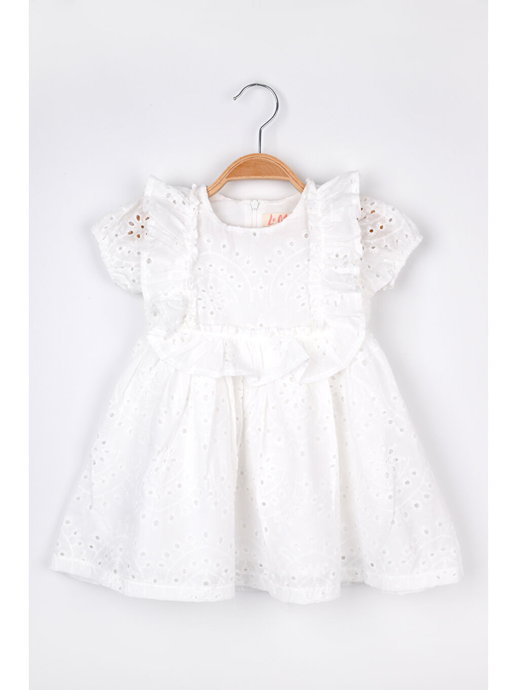 Ekru Fisto Dantelli Kız Çocuk Elbise - Cara-3