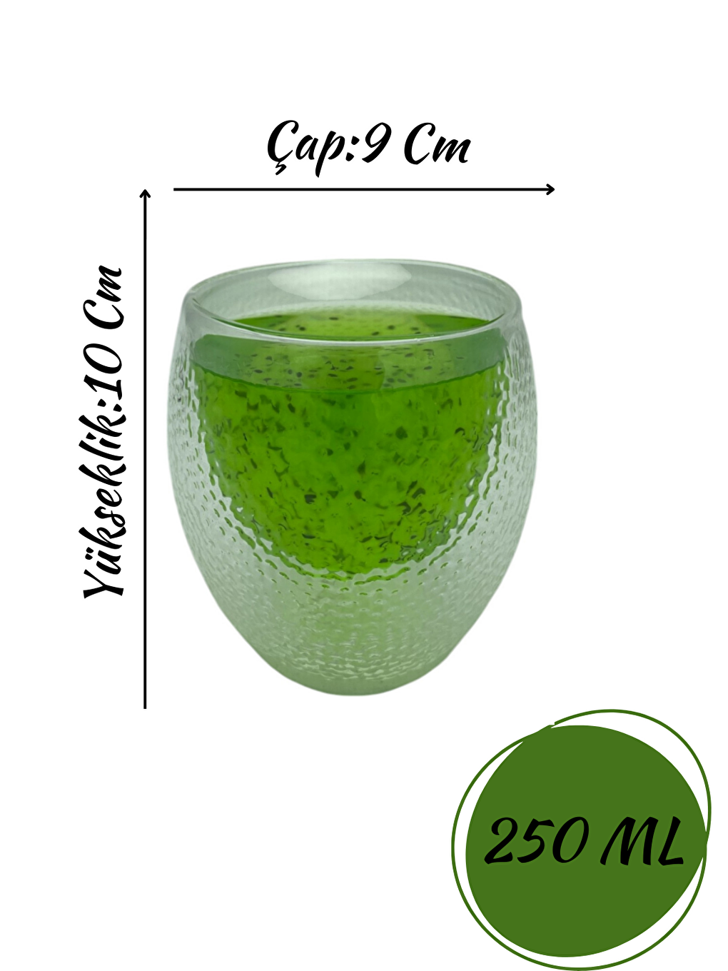 Renksiz Çift Cidarlı 250 ml Cam Kupa Seti 6 Adet 2220-3