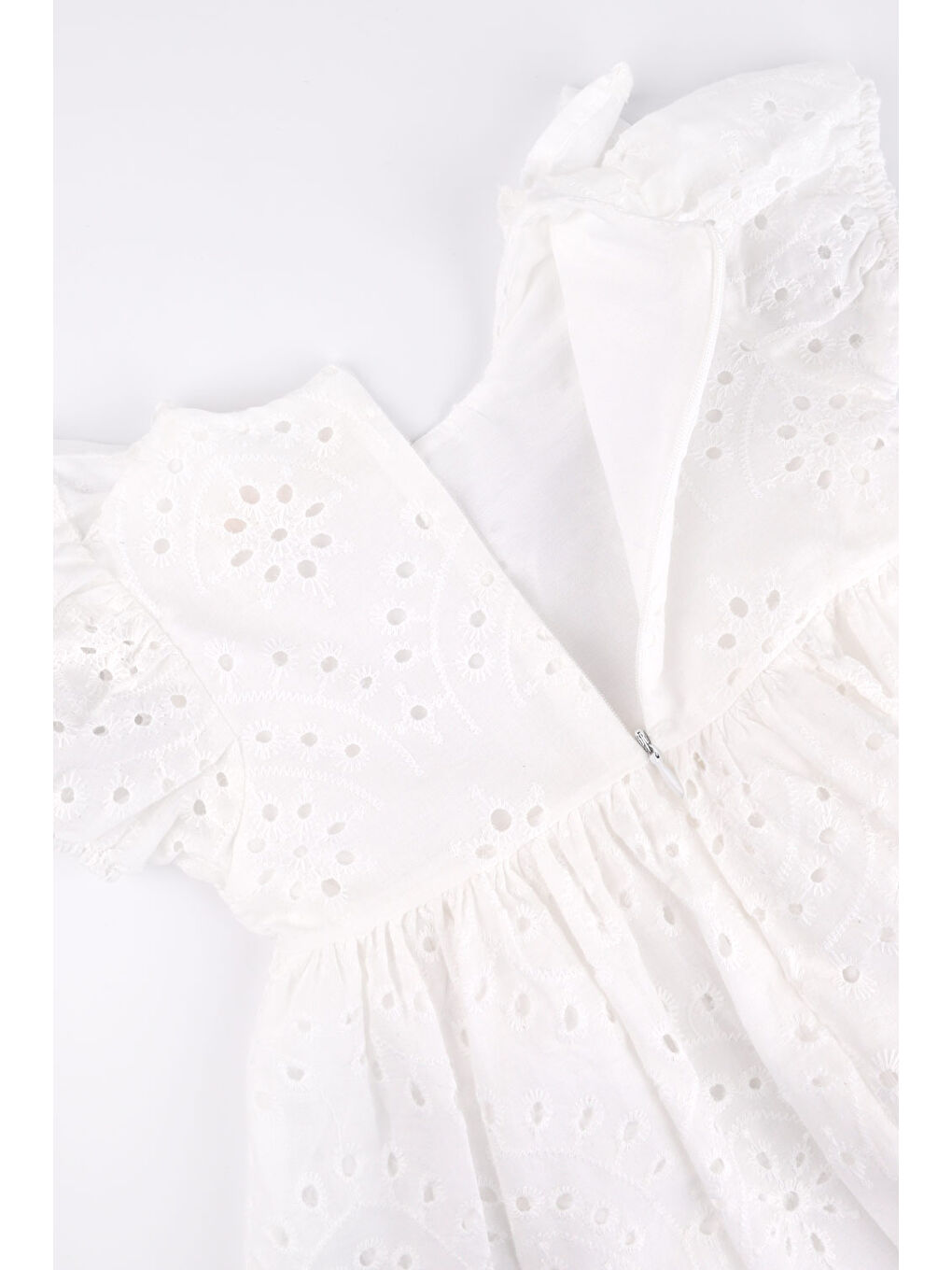 Ekru Fisto Dantelli Kız Çocuk Elbise - Cara-5