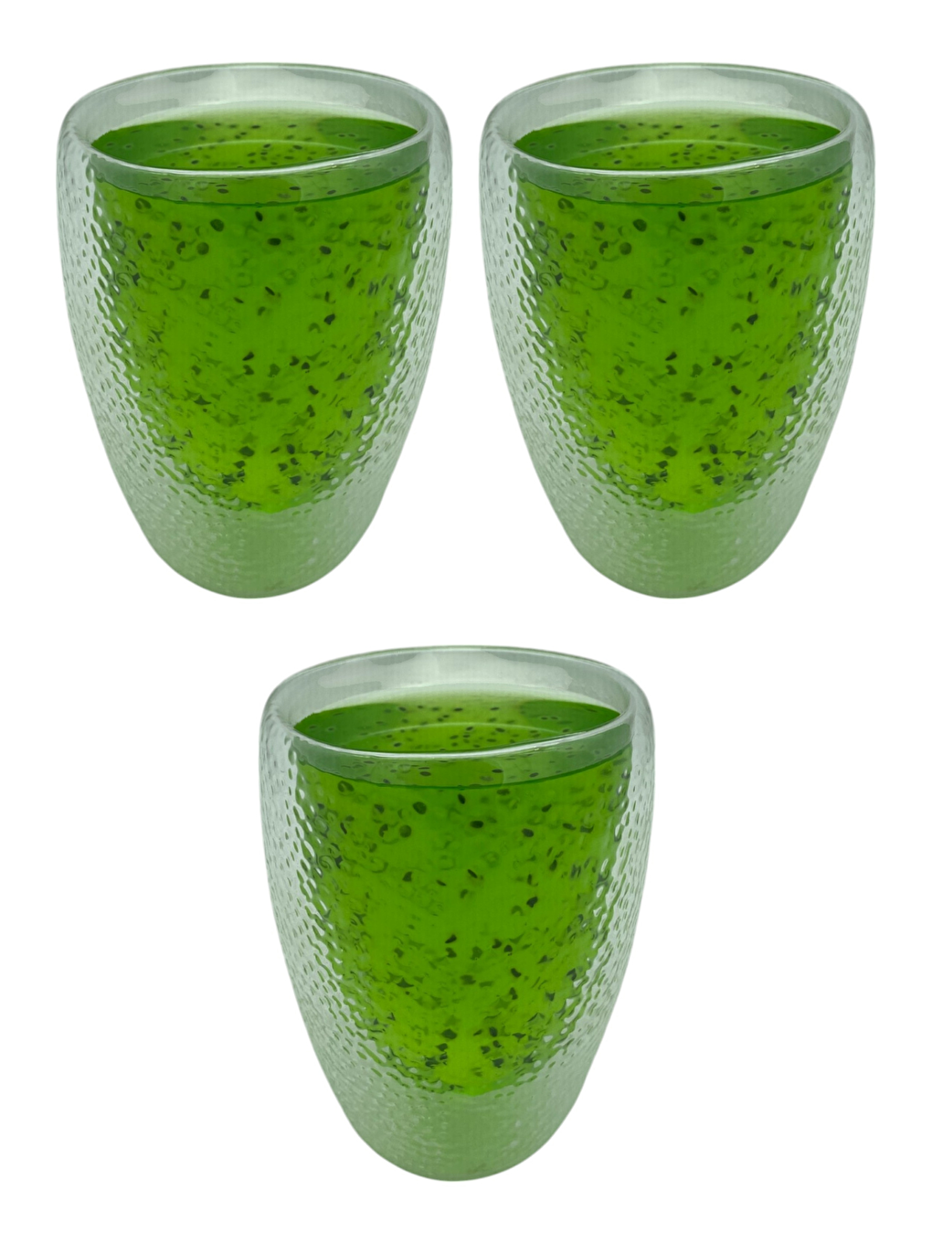 Renksiz Çift Cidarlı 300 ml Cam Kupa Seti 3 Adet 2221-2