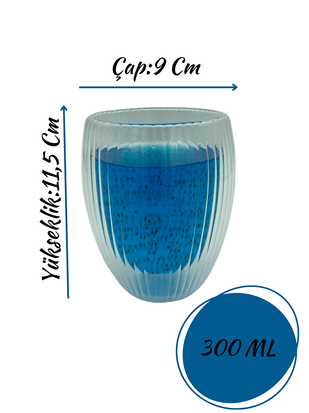 Renksiz Çift Cidarlı 300 ml Bardak Seti 4 Adet 2322-4