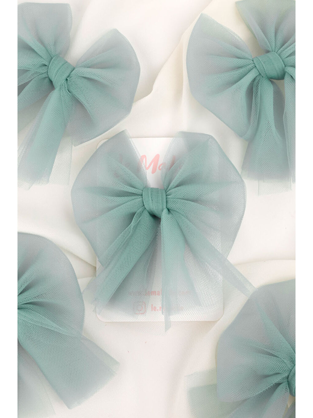 Yeşil Mint Tül Fiyonk Kız Çocuk Klips Toka