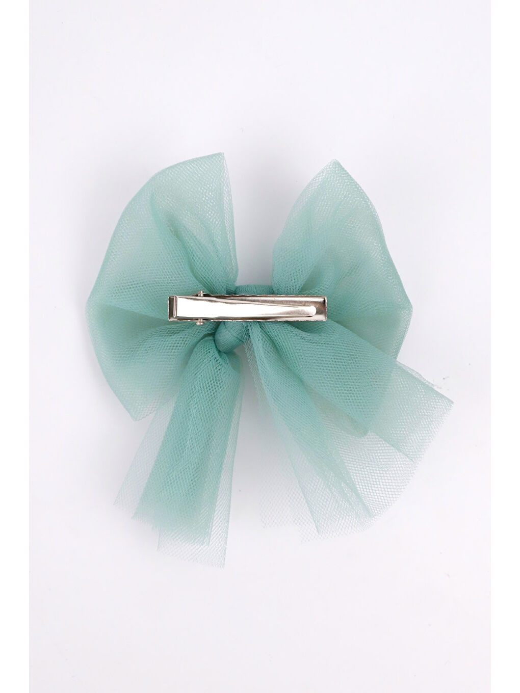 Yeşil Mint Tül Fiyonk Kız Çocuk Klips Toka-2