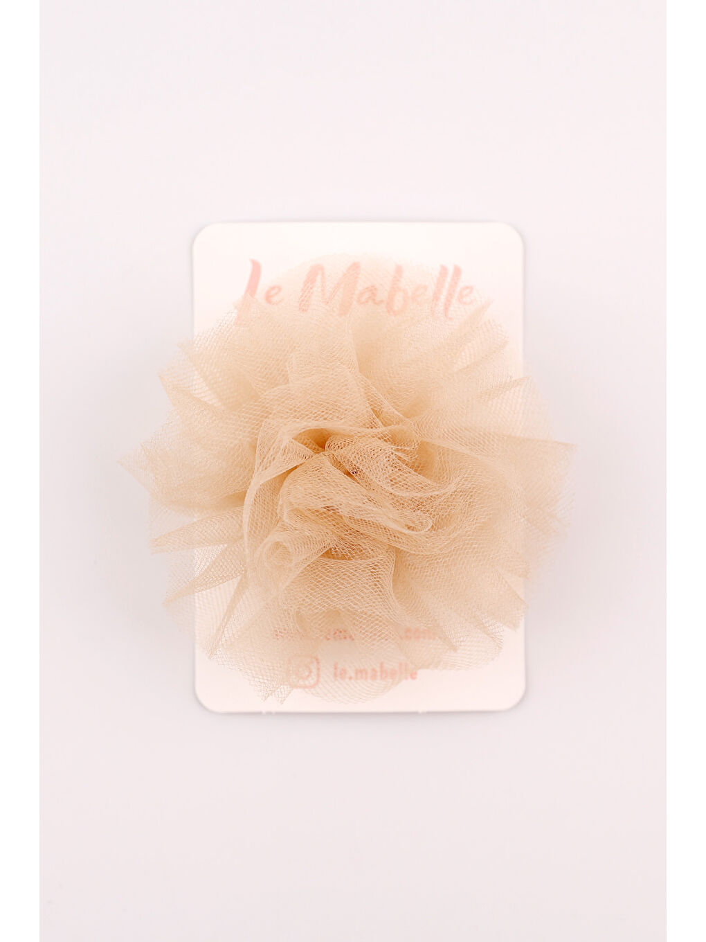 Bej Tül Çiçek Kız Çocuk Klips Toka