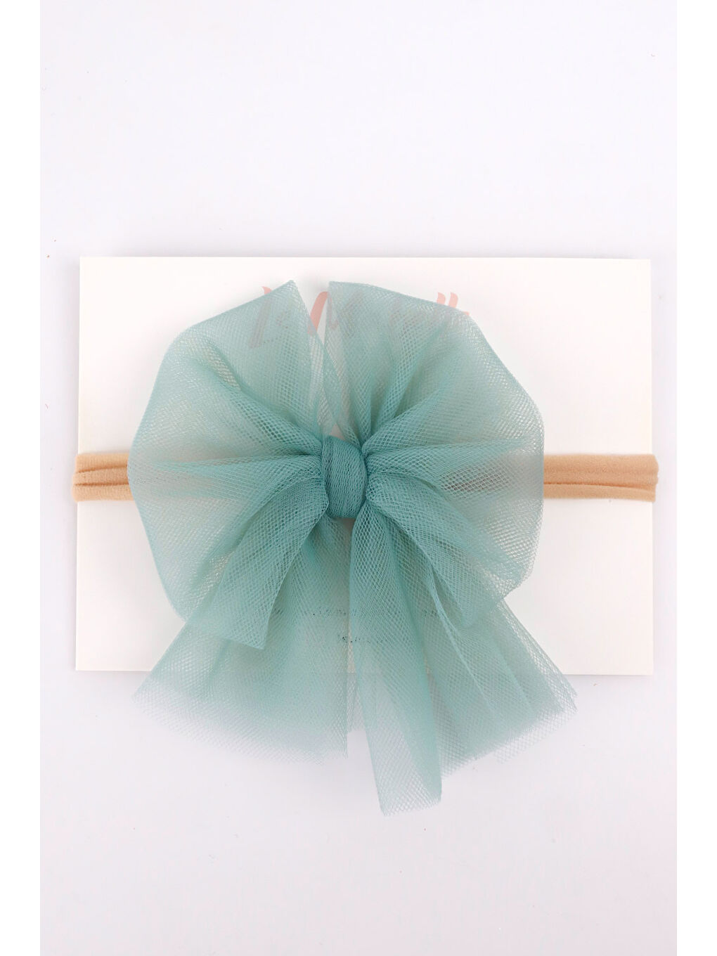 Yeşil Mint Tül Fiyonk Saç Bandı