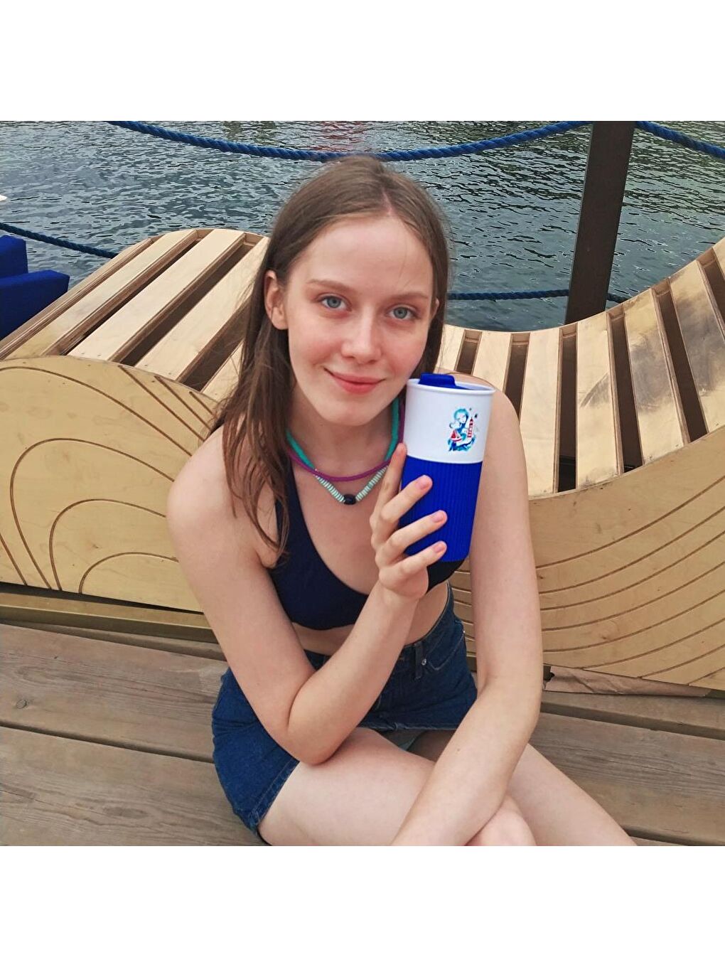 Mavi Fenerci Kız 450 Ml Plastik Mug-5