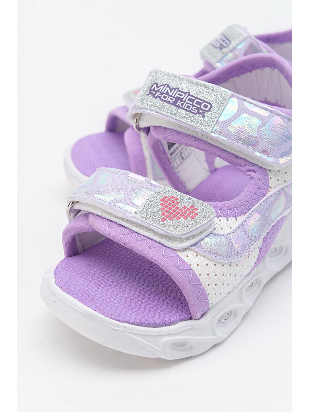 Kız Çocuk Beyaz-Lila Işıklı Anatomik Hafif Spor Sandalet-1