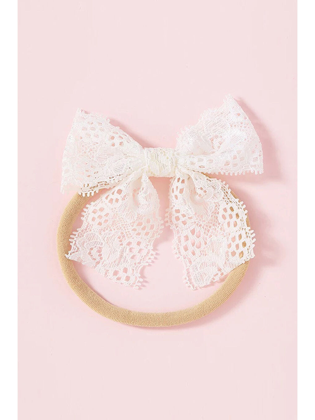 Beyaz Dantel Fiyonk Saç Bandı