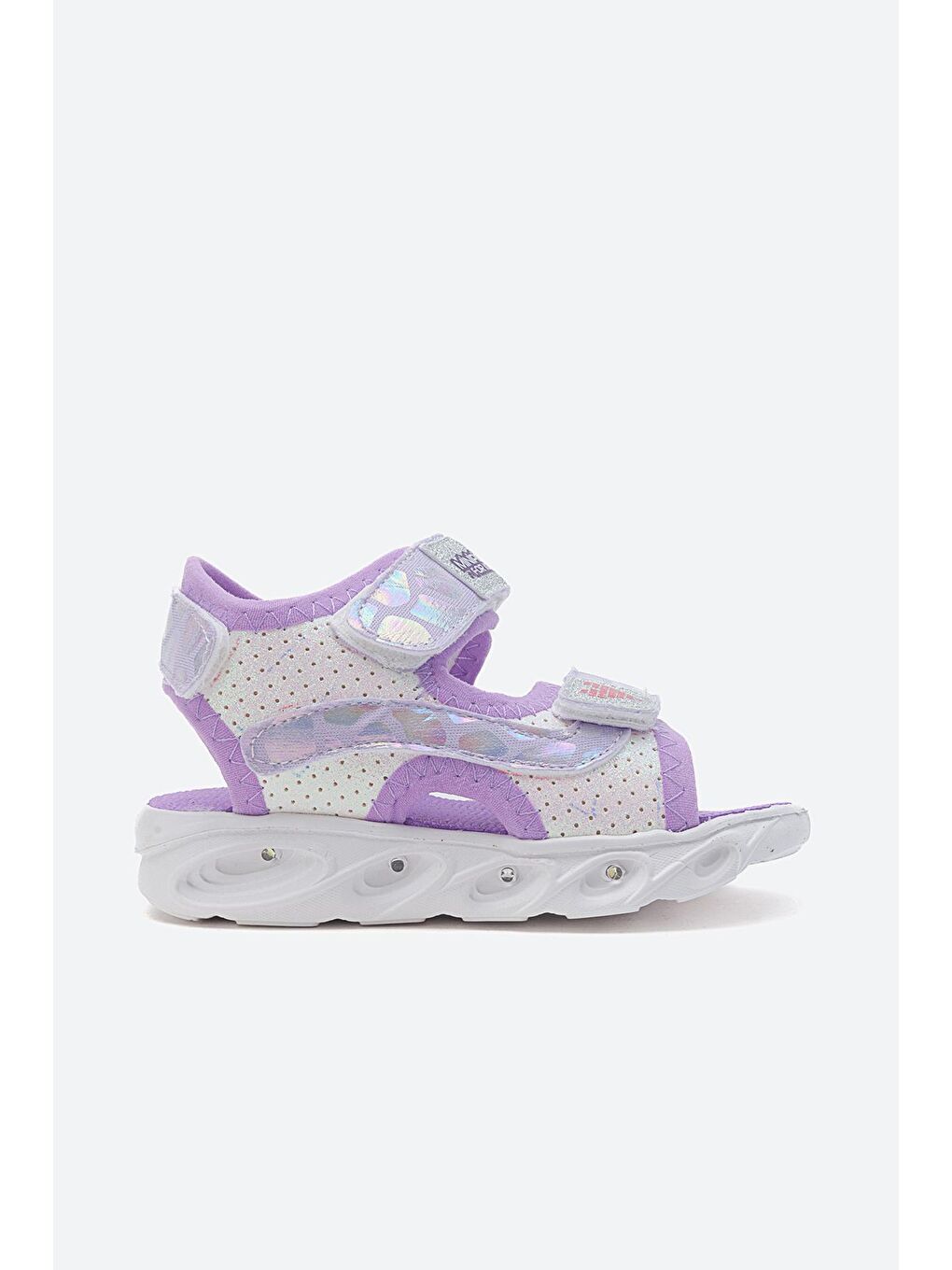 Kız Çocuk Beyaz-Lila Işıklı Anatomik Hafif Spor Sandalet-4