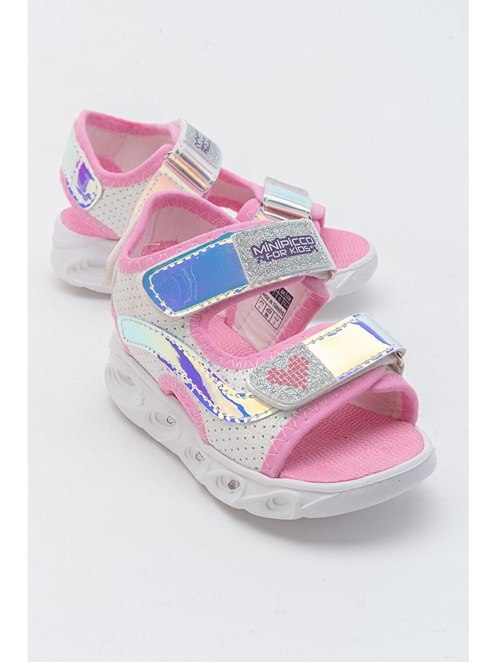 Kız Çocuk Beyaz-Pembe Işıklı Anatomik Hafif Spor Sandalet