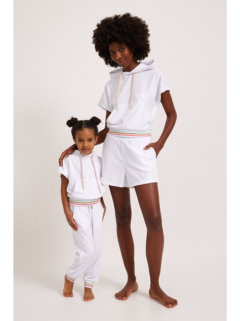 Fun Giraffe Kadın Havlu Şort Beyaz-3