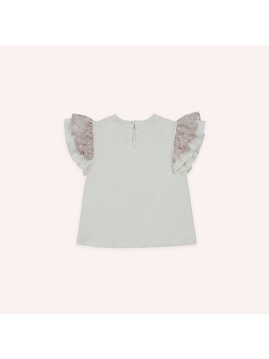 Kız Çocuk Yumuşak Dokulu T-Shirt Ekru-6