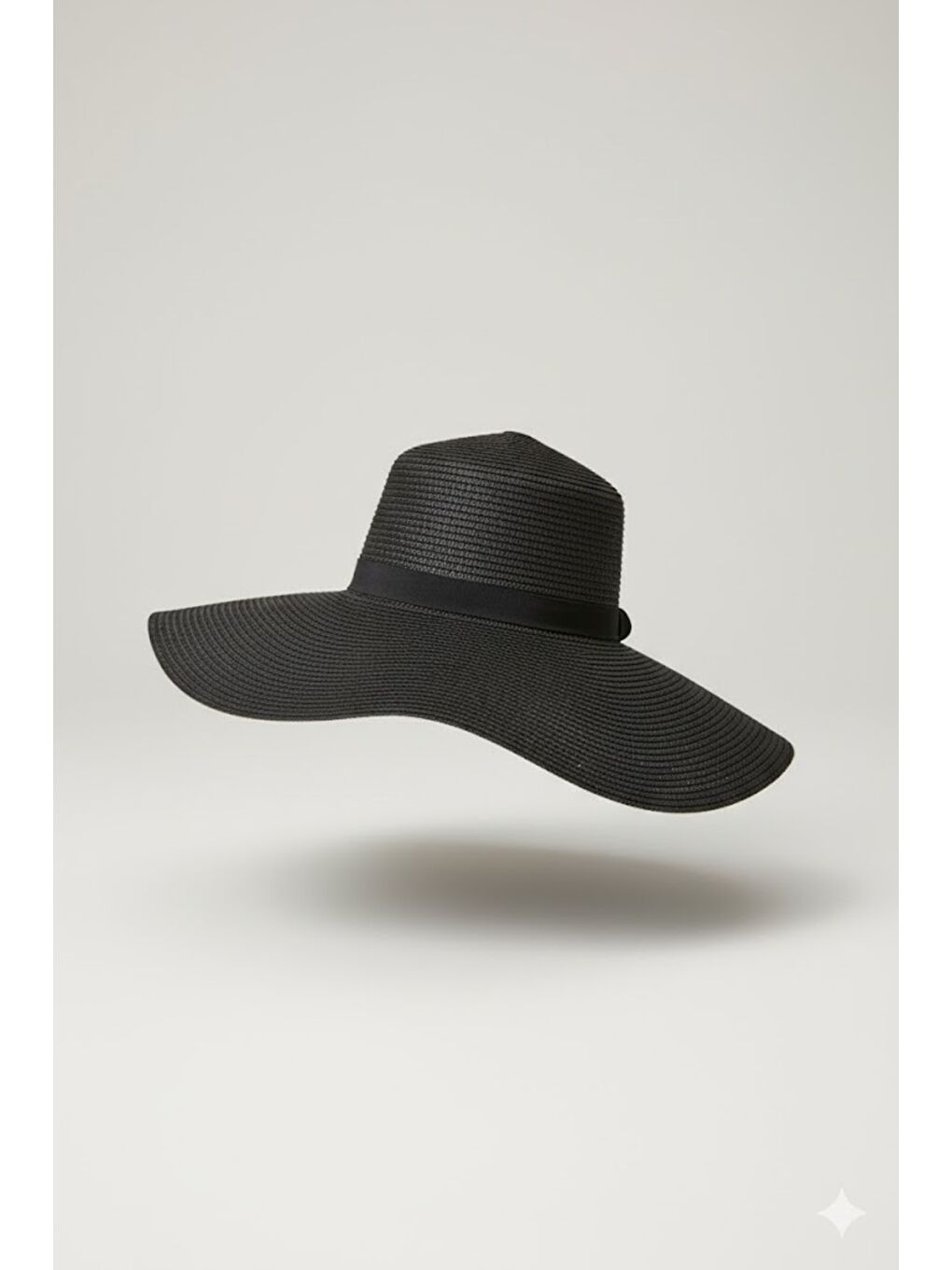 Kadın Hasır Plaj Şapkası Y1730-23 Siyah