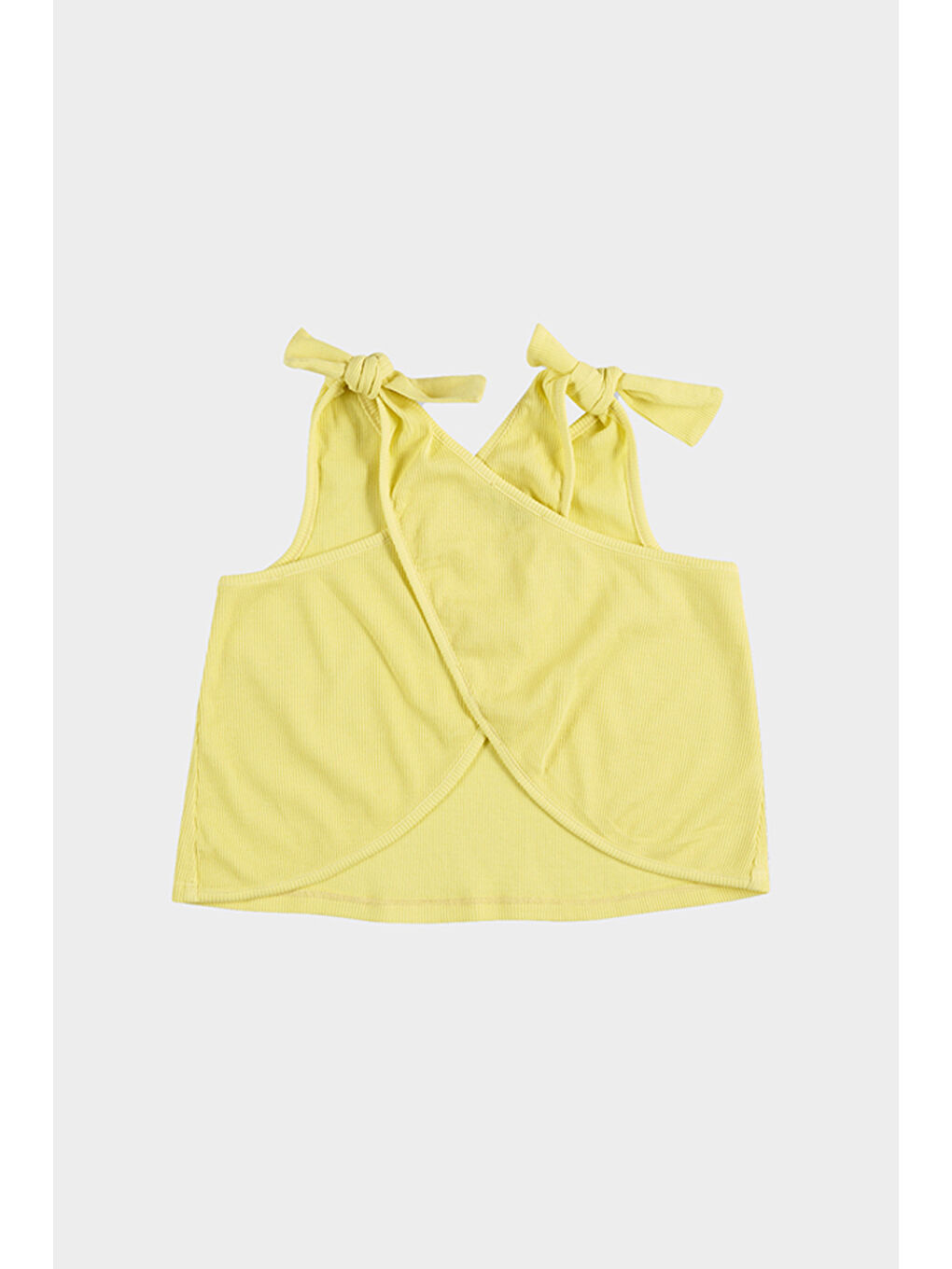 Sarı Kız Çocuk Kolları Bağlama Detaylı Atlet-5