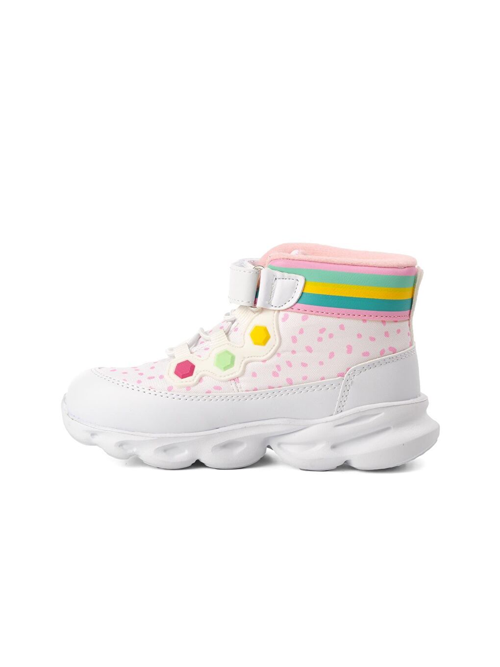 1342-P Beyaz-Pembe Kız Çocuk Bot-1