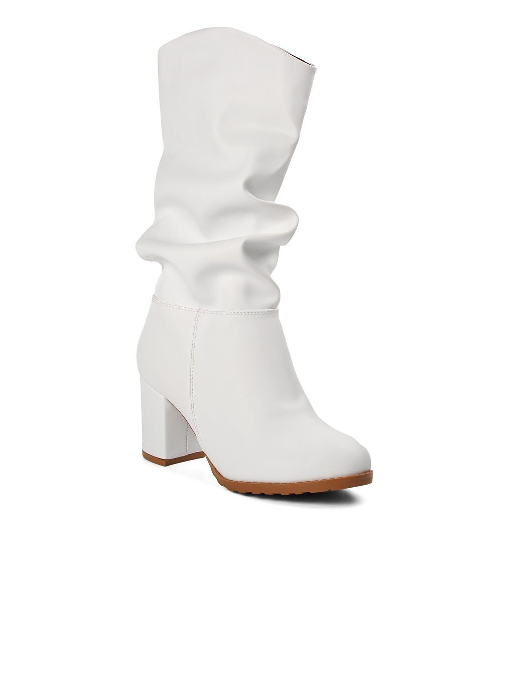 114 Beyaz Kadın Topuklu Bot-2