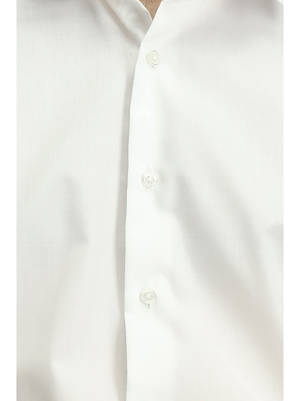 Beyaz Uzun Kol Non Iron Saten Klasik Pamuklu Gömlek-5