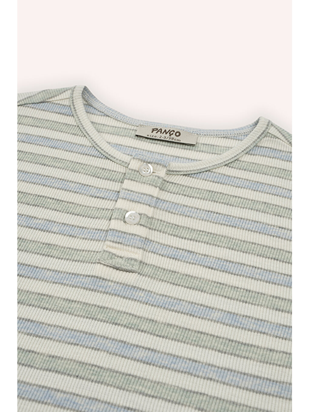 Erkek Çocuk Çizglii T-Shirt Ekru-1