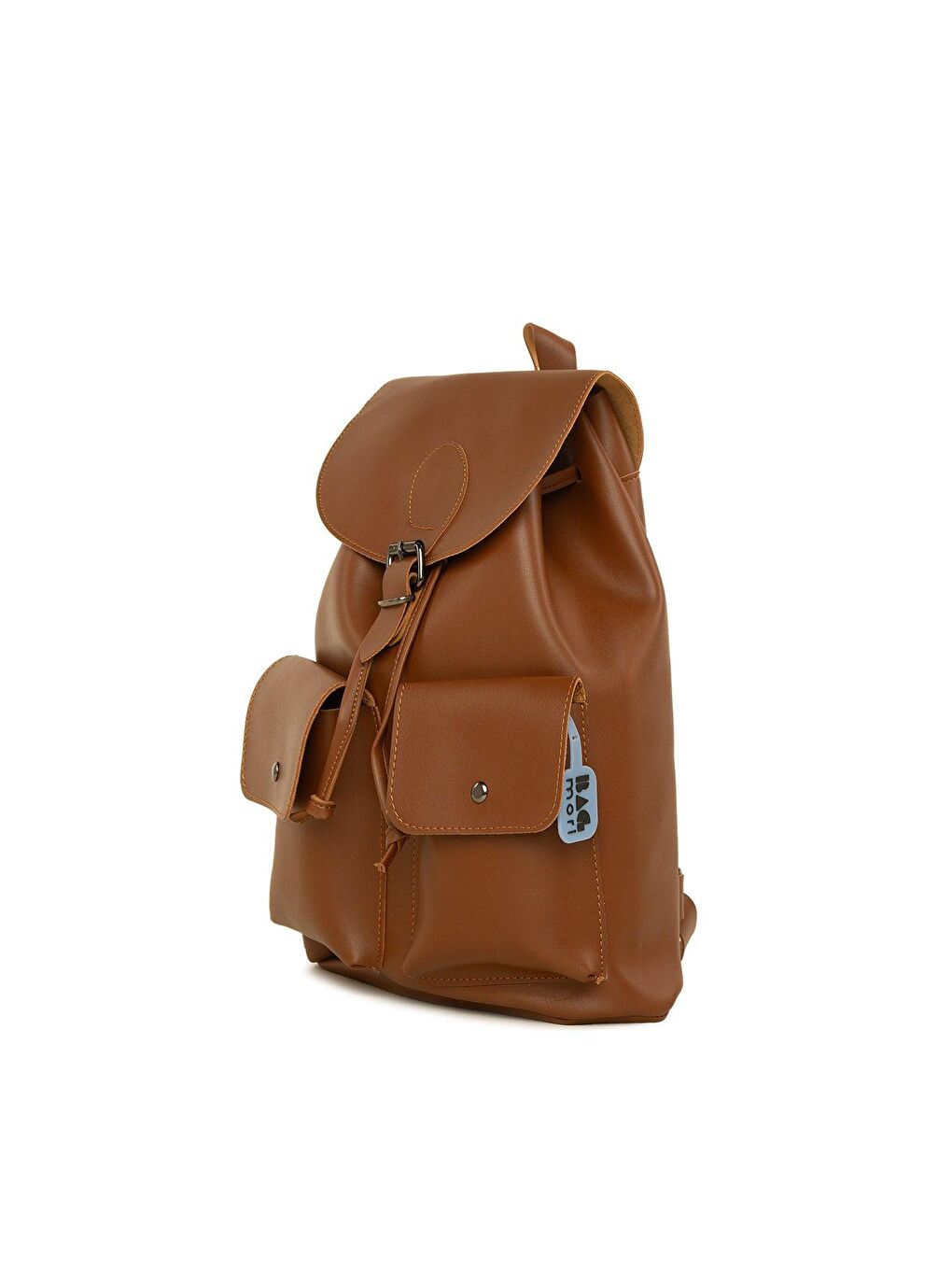 Kahverengi Çift Cep Kapaklı Büyük Sırt Çantası-1