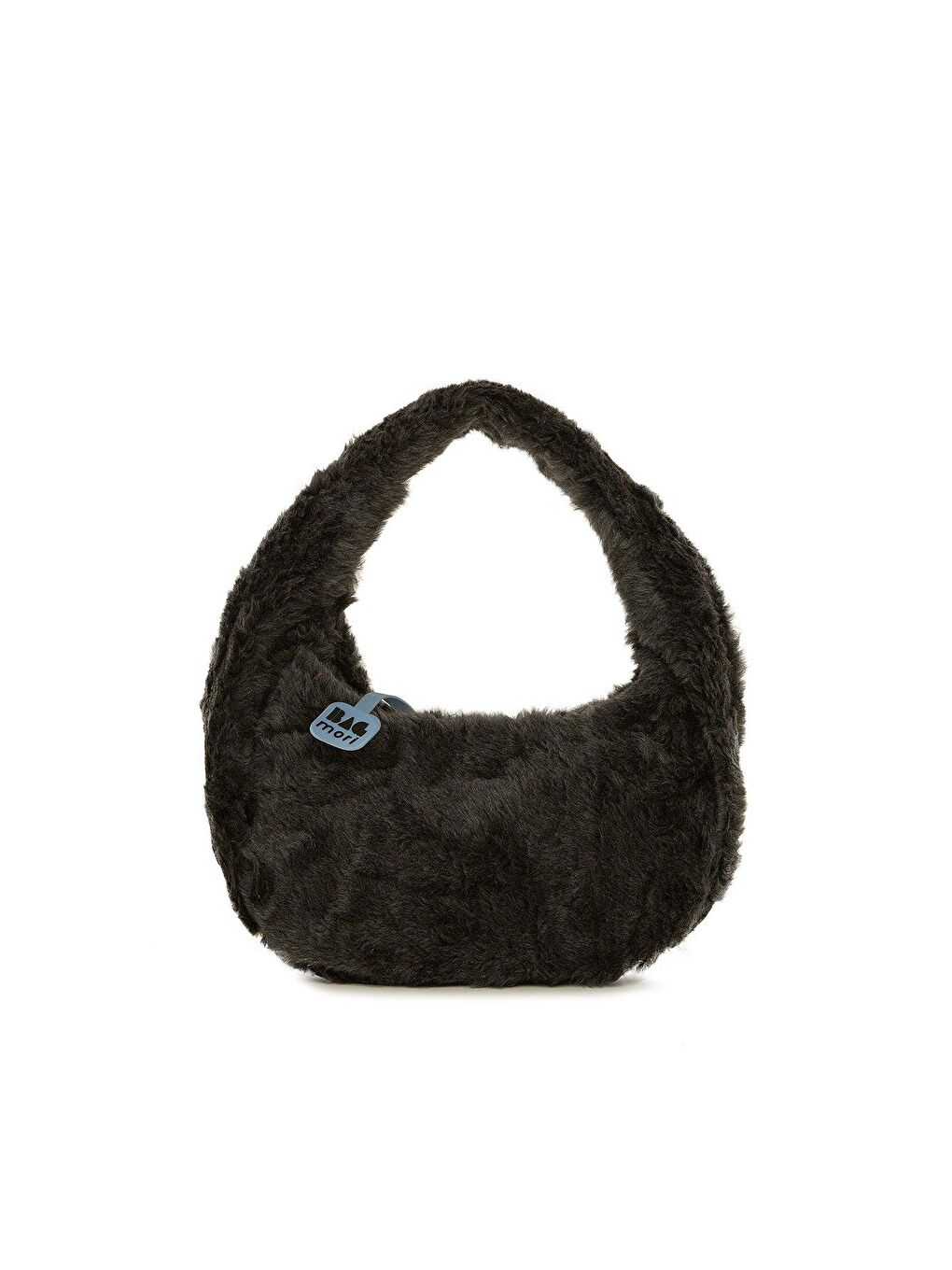 Antrasit Ters Burslu Tüylü Tasarım Puf Çanta-2