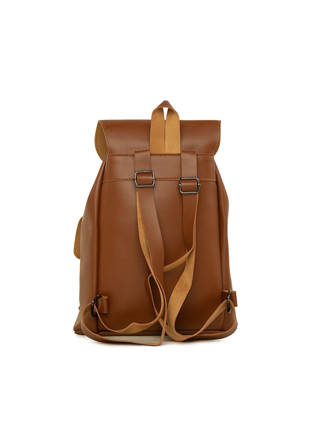 Kahverengi Çift Cep Kapaklı Büyük Sırt Çantası-2