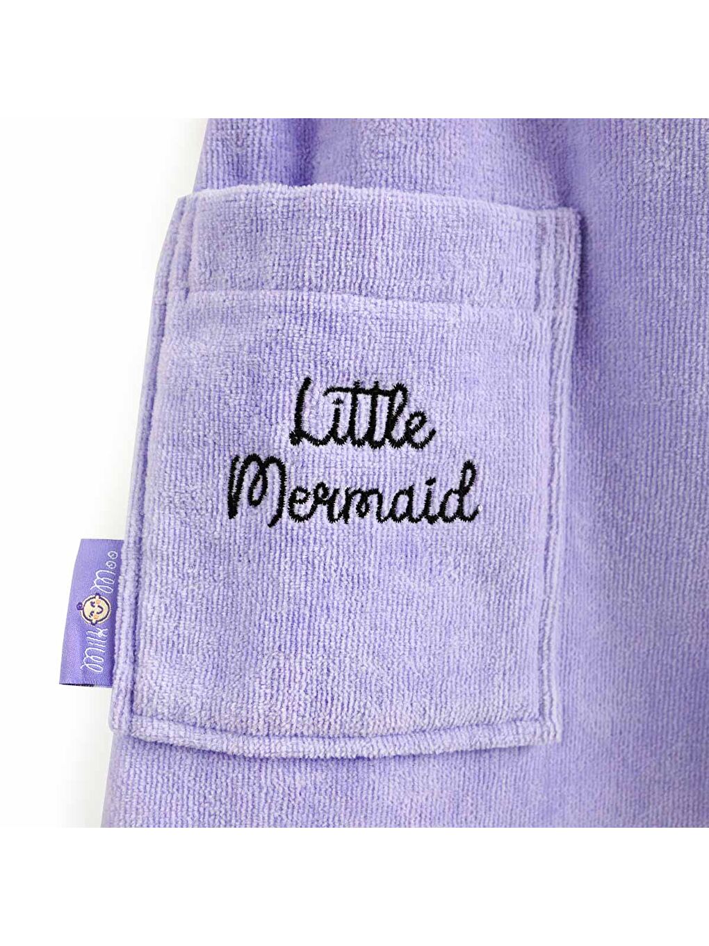Mor Kadife Çocuk Bornoz Küçük Deniz Kızı 5-6 yaş-5