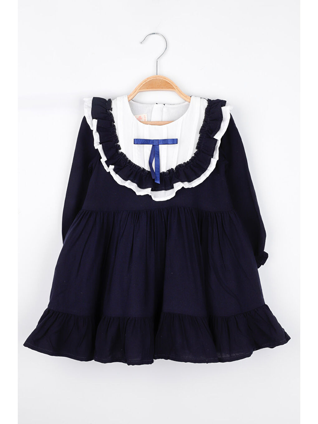 Lacivert Vintage Kız Çocuk Elbise - Silvia-2