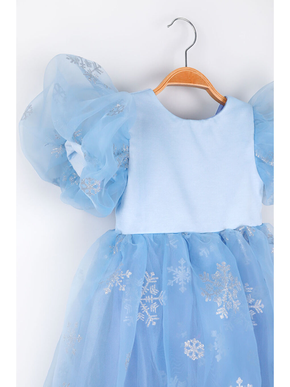 Mavi Yıldızlı Tül Etekli Kız Çocuk Elbise - Elsa-6