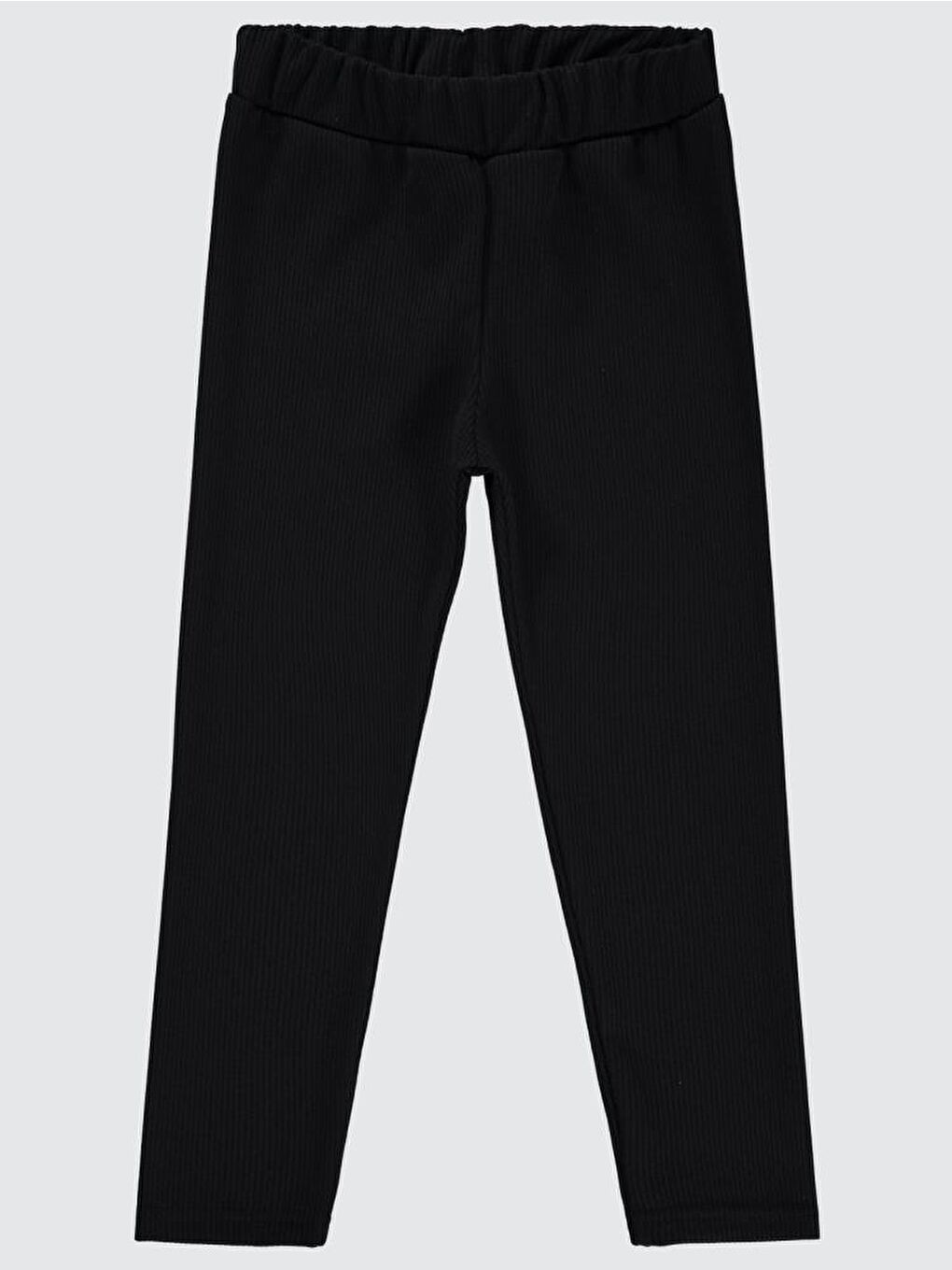 Girls Düz 6-9 Yaş Tayt - Siyah 9-10 Yaş-1