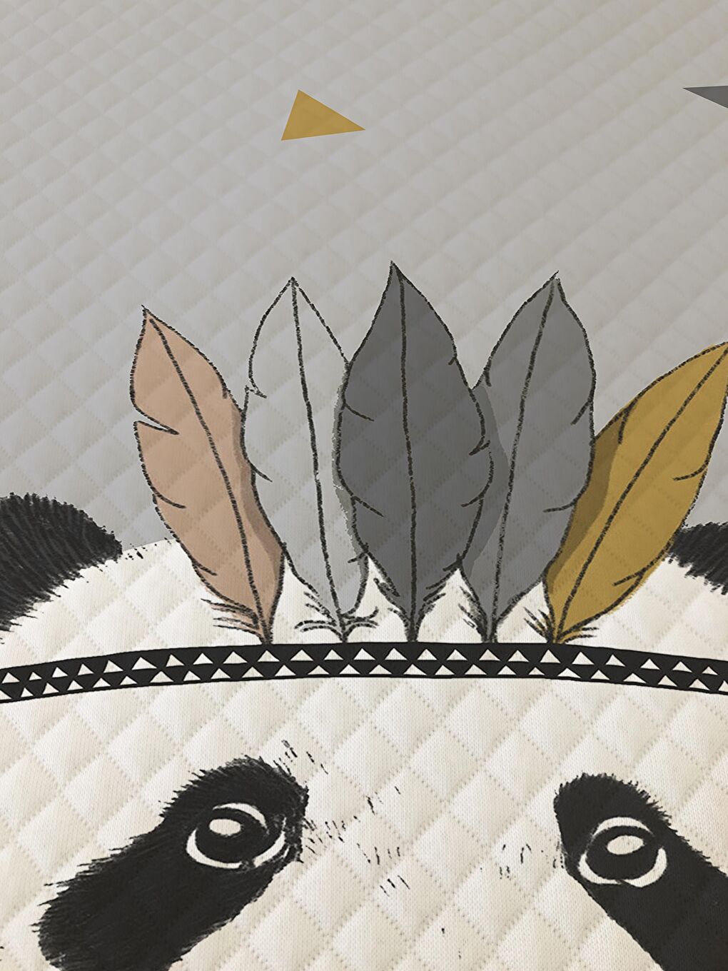 Karışık Panda Desen Tek Kişilik Çocuk Pike Takımı 160x220 cm-1