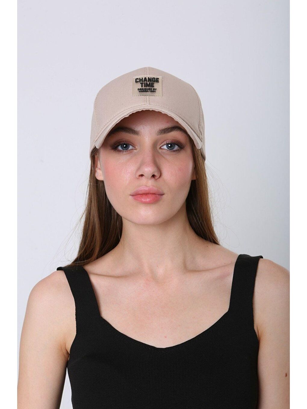 Unisex Bej Change Time Nakışlı Kep Beyzbol Şapka Spk95