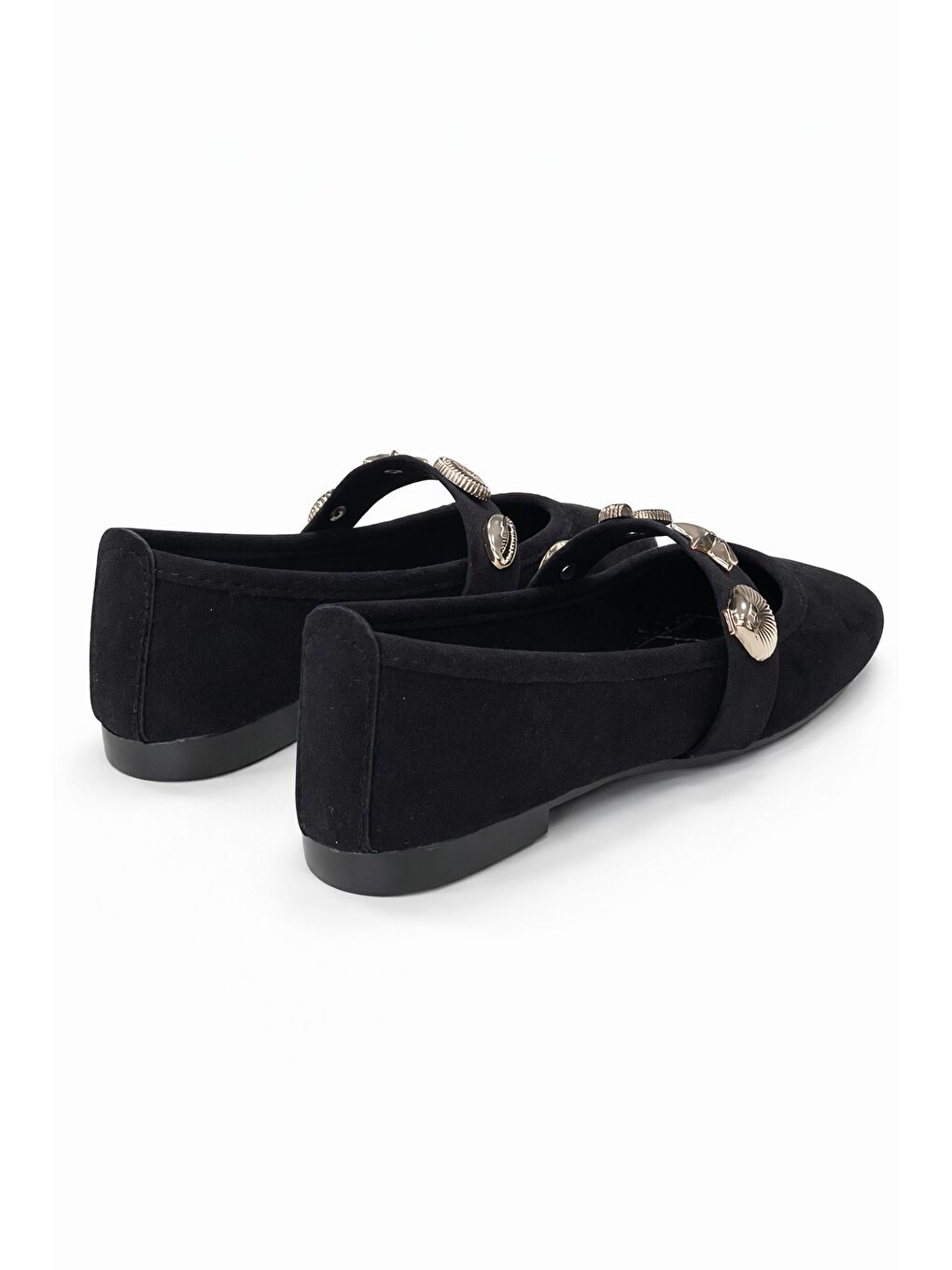 Siyah STELLA Deniz Kabuğu Kemerli Babet Günlük Kadın Ayakkabı  Ev Babeti-3