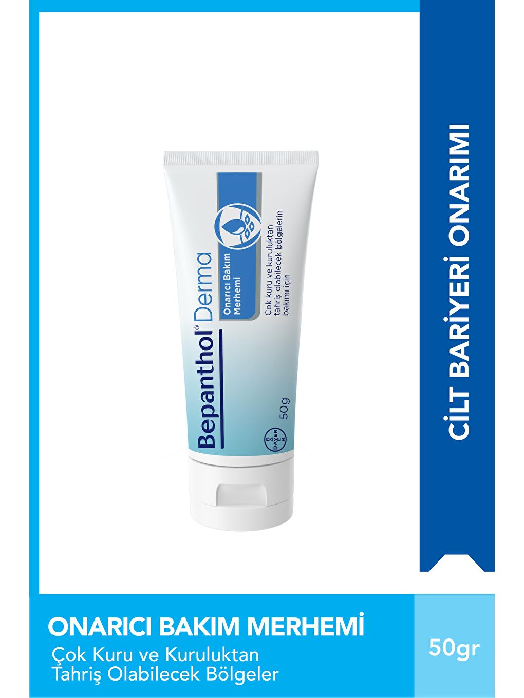 Bepanthol Derma Cilt Bakım Kremi 50g + Onarıcı Bakım Merhemi 50g + Bel Çantası Hediye - 1