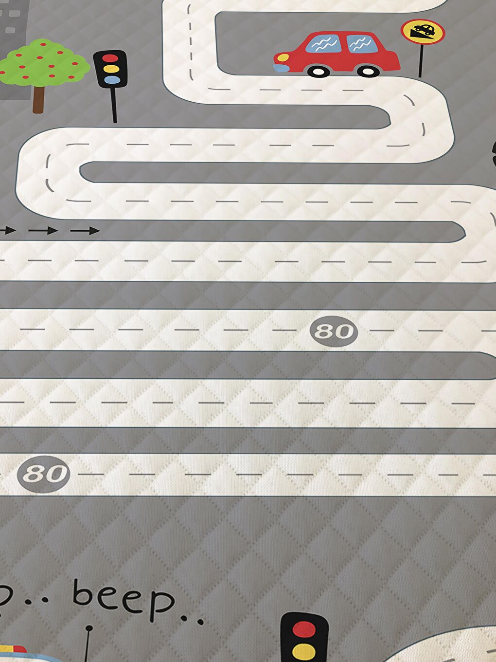 Karışık Yol Desen Tek Kişilik Çocuk Pike Takımı 160x220 cm-1