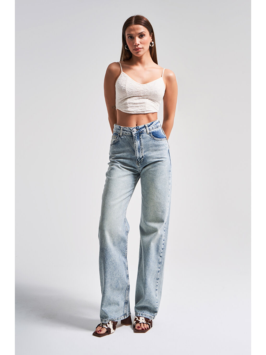 Mavi Kadın T.Kot Rengi Doris 4s5-80 Straight Fit Yüksek Bel %100 Pamuk İç Boy 80cm Denim Jean-1