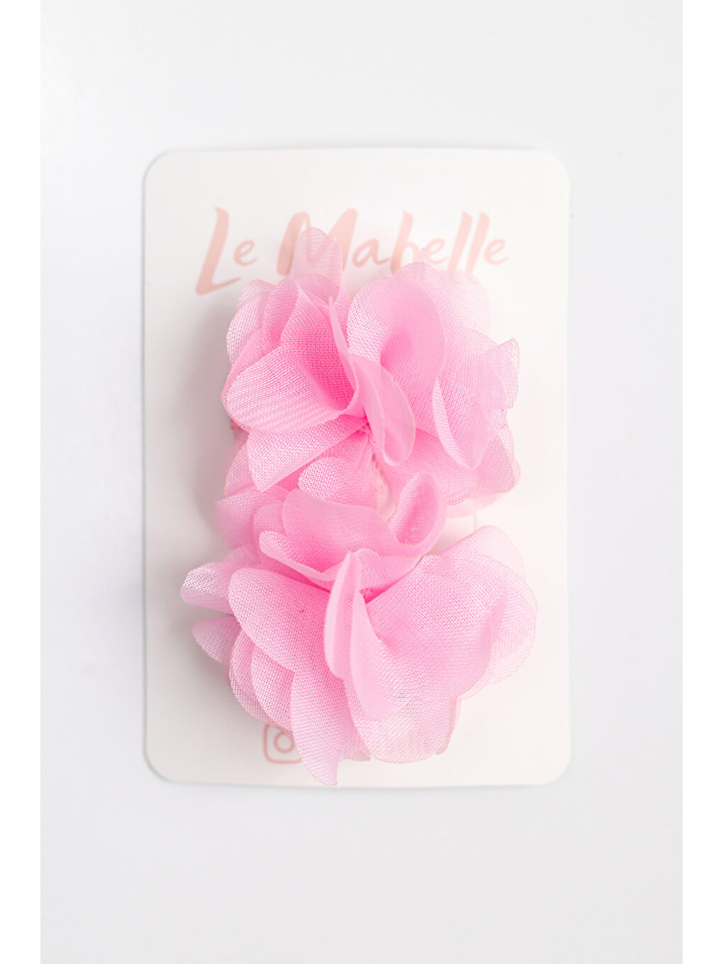 Pembe 2'li Tül Çiçek Kız Çocuk Klips Toka Set-1