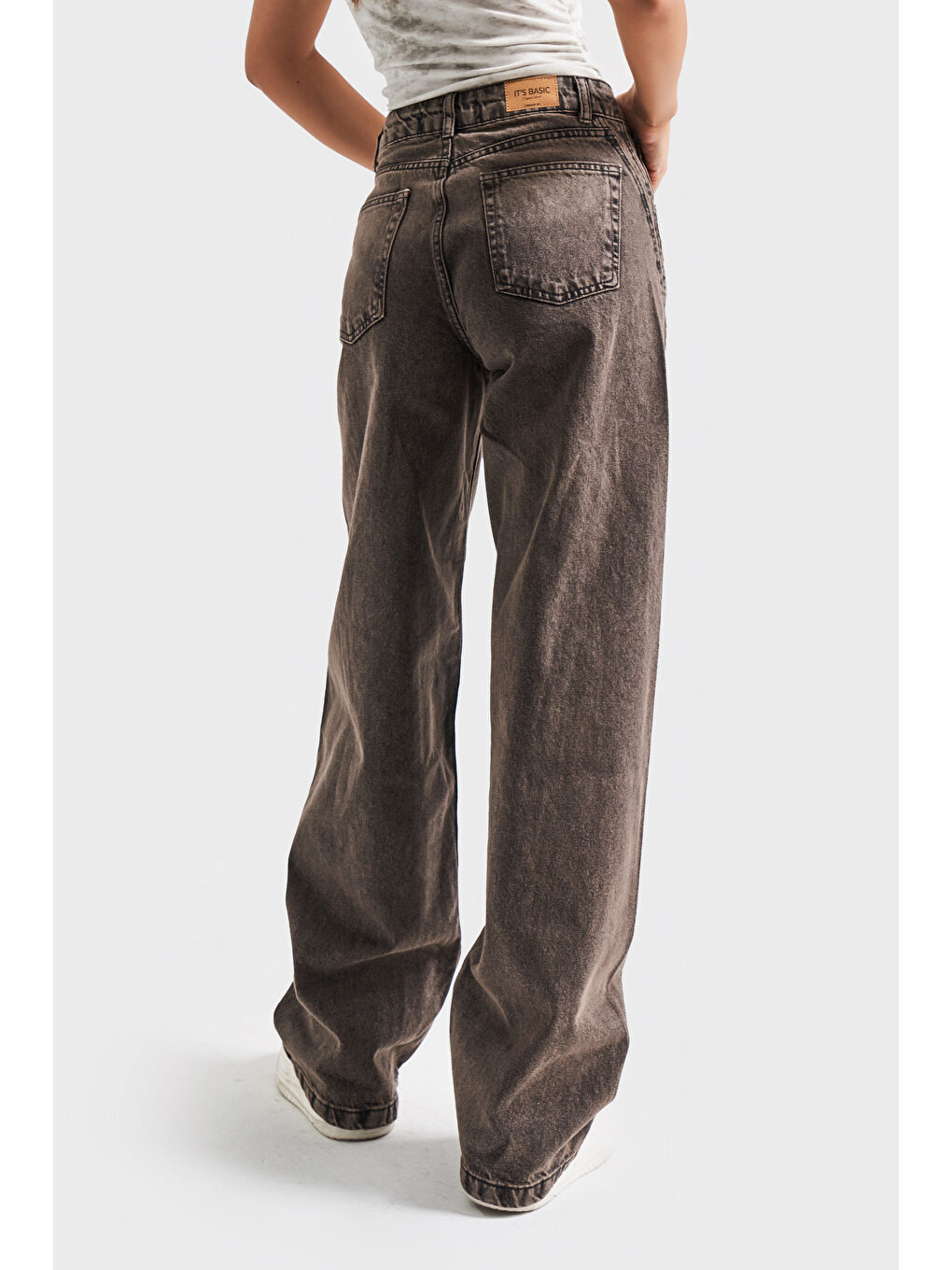 Kahverengi Kadın Kahve Renk 2w470 Bol Kesim Tasarım Denim-2