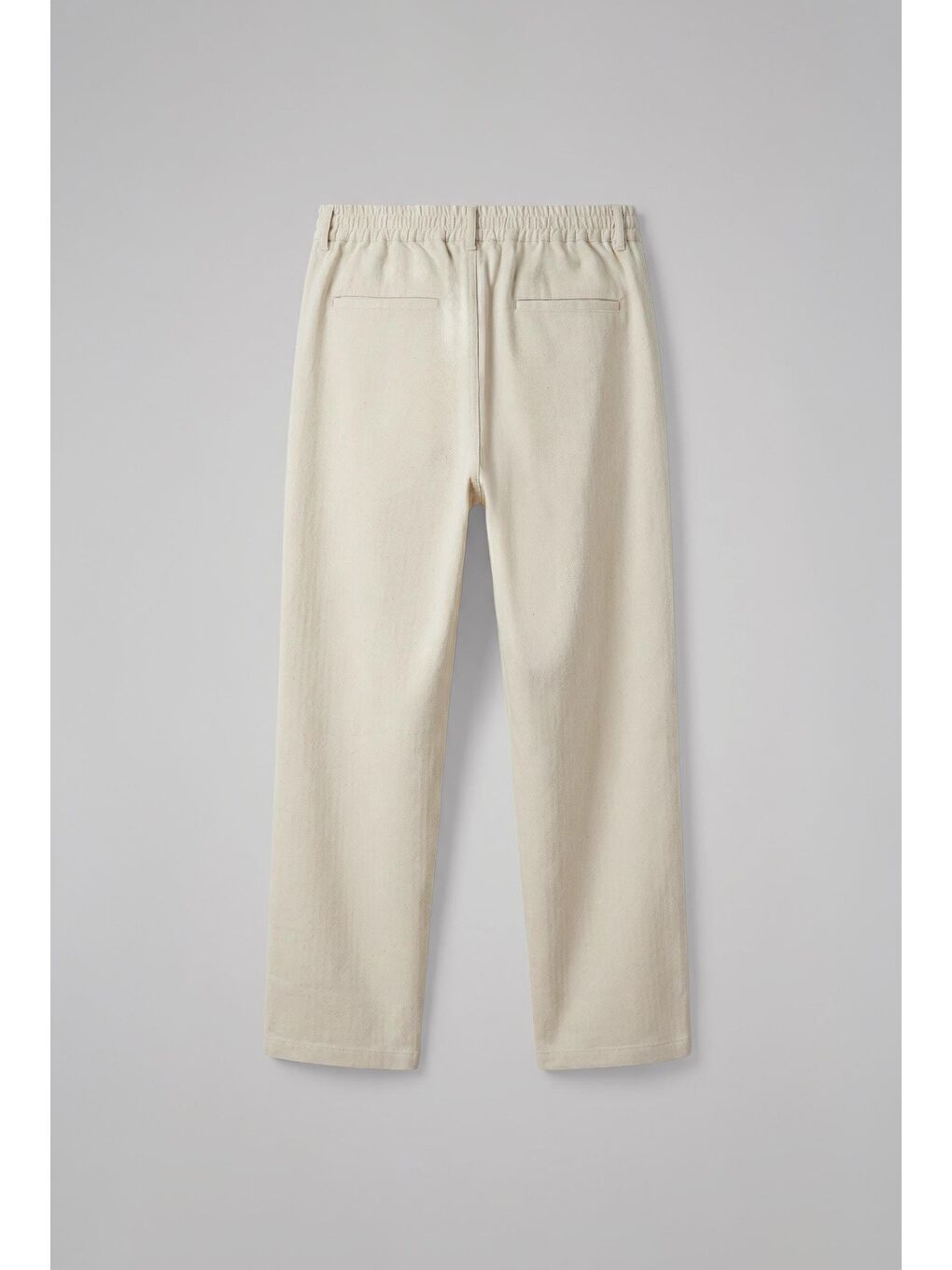 Erkek Beli Lastikli Desenli Baggy Pantolon Bej-1