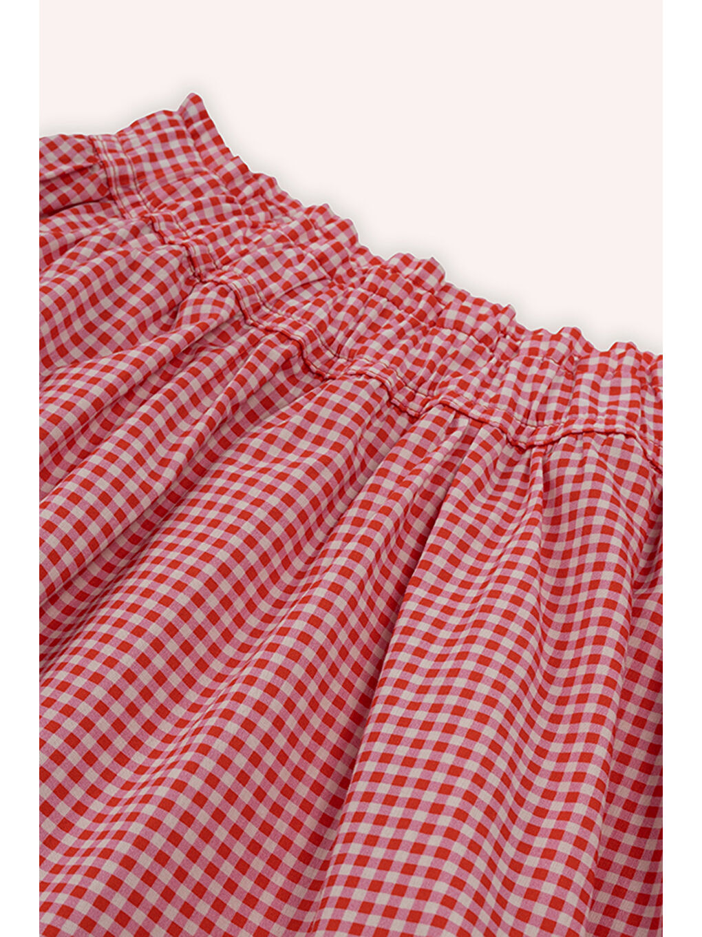 Kırmızı Kız Bebek Beli Lastikli Pötikare Desenli Nar Etek-1