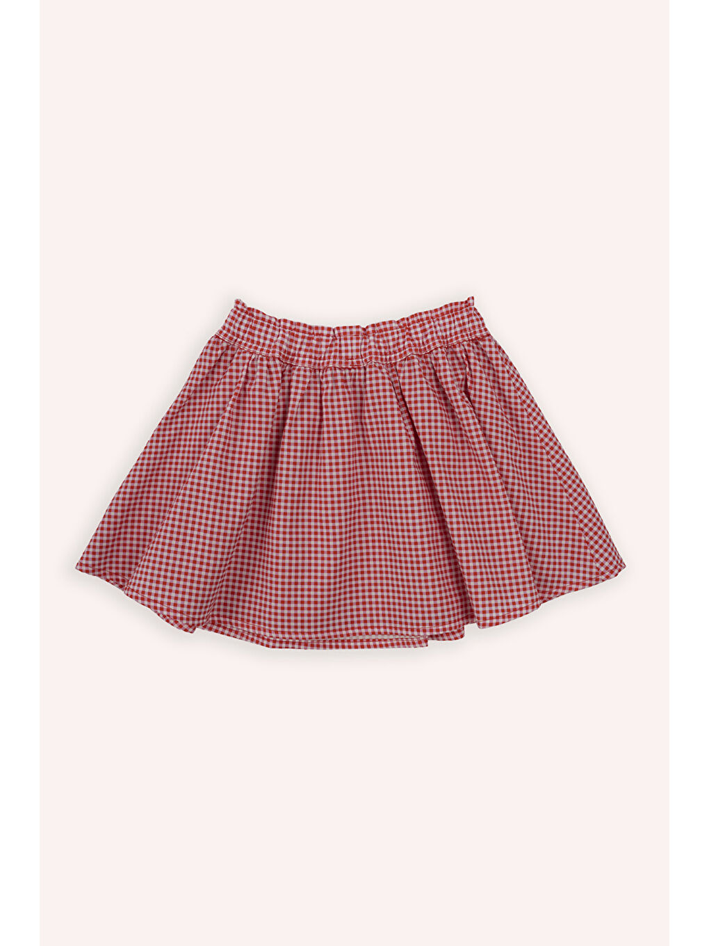 Kırmızı Kız Bebek Beli Lastikli Pötikare Desenli Nar Etek-5