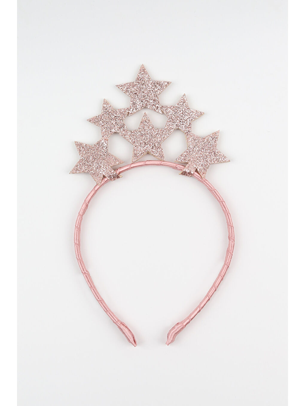 Pembe Rose Sıralı Yıldız Simli Kız Çocuk Taç