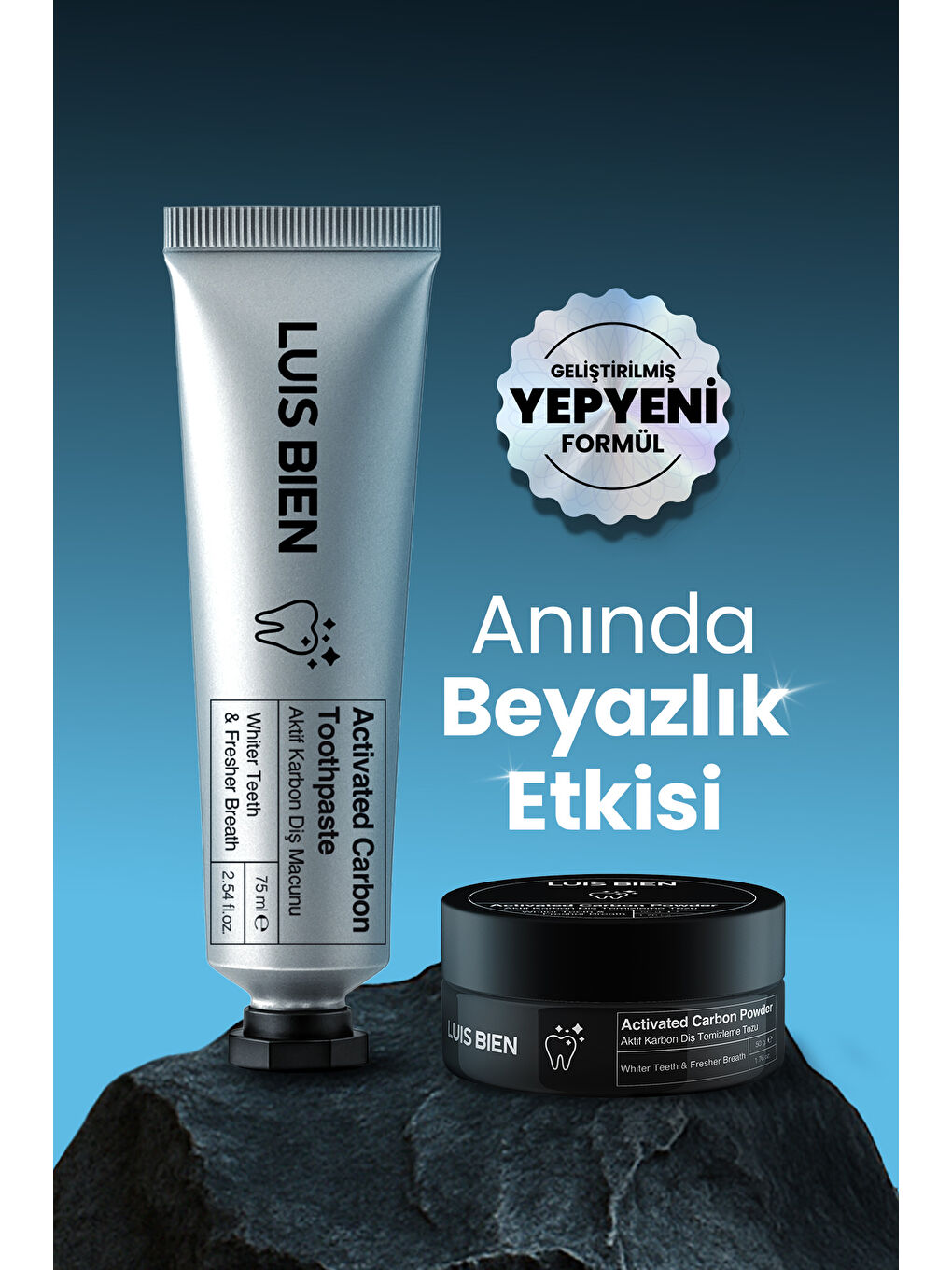 Diş Beyazlatma Seti (Diş macunu 75ml + Toz 50gr)