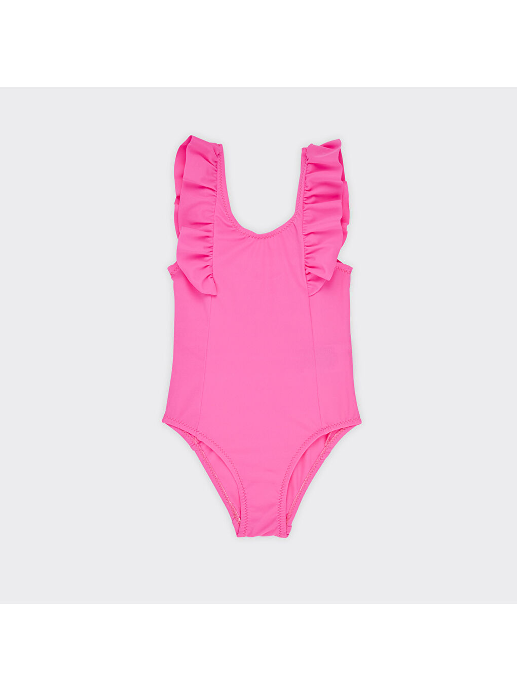 Kız Çocuk Fırfır Detaylı Mayo Pembe-2